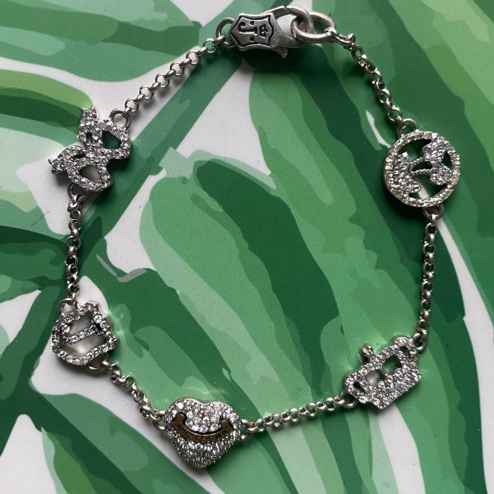 Rare Juicy Couture Pave Icons By The Yard Bracelet
